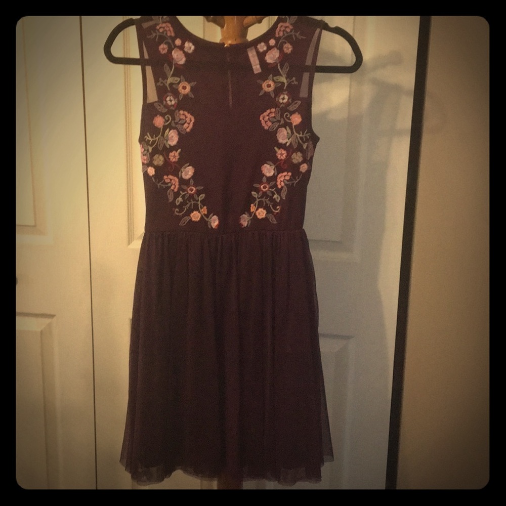 Burgundy floral dress